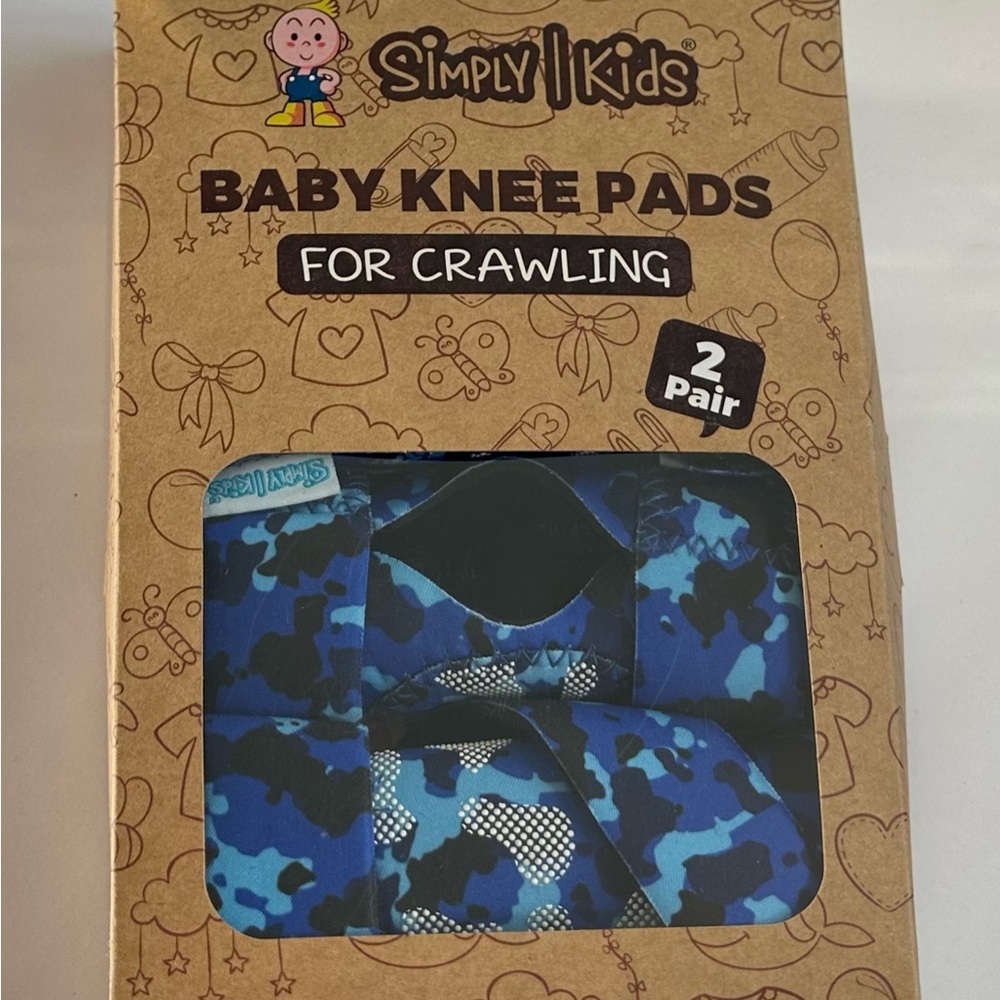 Simply Kids Baby Knee Pads for Crawling in Ocean Camouflage 2 Pairs